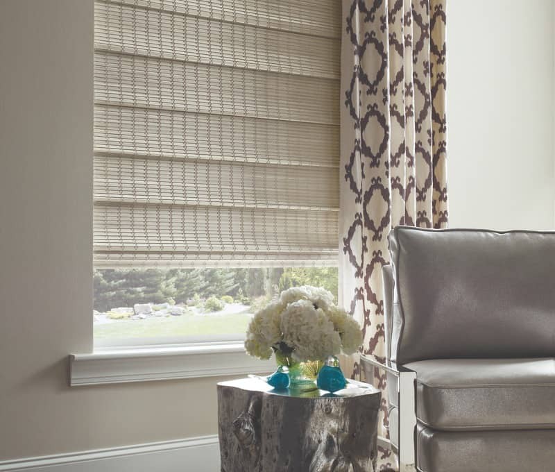 Custom Wood Window Treatments for homes near Greenville, South Carolina (SC) including Provenance® Woven Wood Shades